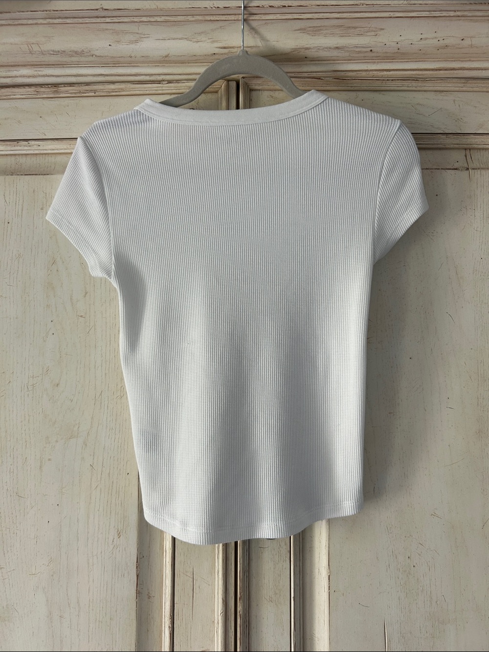 American Eagle White Ribbed Crewneck Tee - Picture 3 of 3